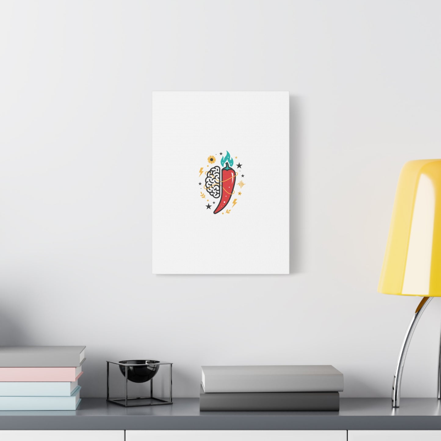 Neurodivergent Pride Brain & Chili Art Canvas | autism acceptance, autistic pride