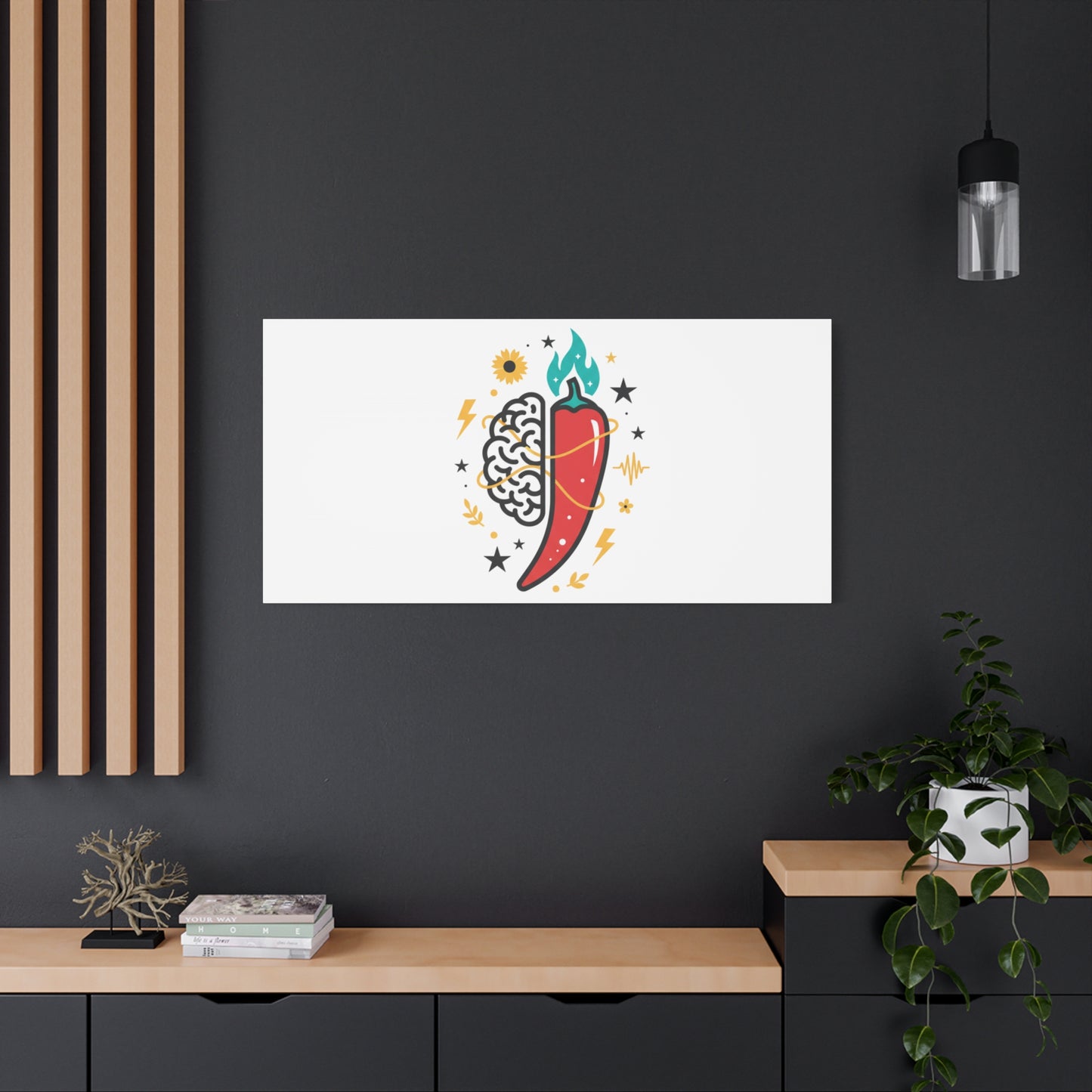 Neurodivergent Pride Brain & Chili Art Canvas | autism acceptance, autistic pride