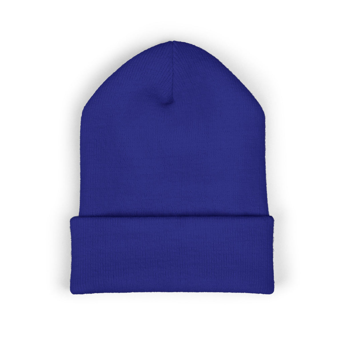 Embroidered Cuffed Beanie — “My Therapist Knows About You” Minimal Knit Hat