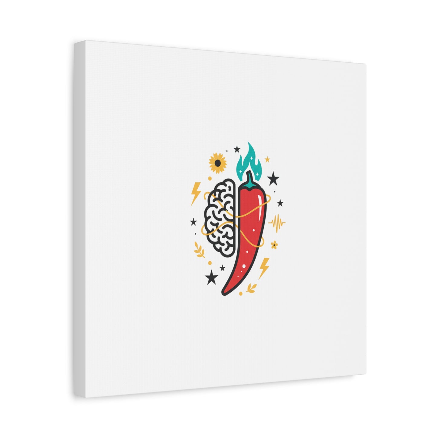 Neurodivergent Pride Brain & Chili Art Canvas | autism acceptance, autistic pride