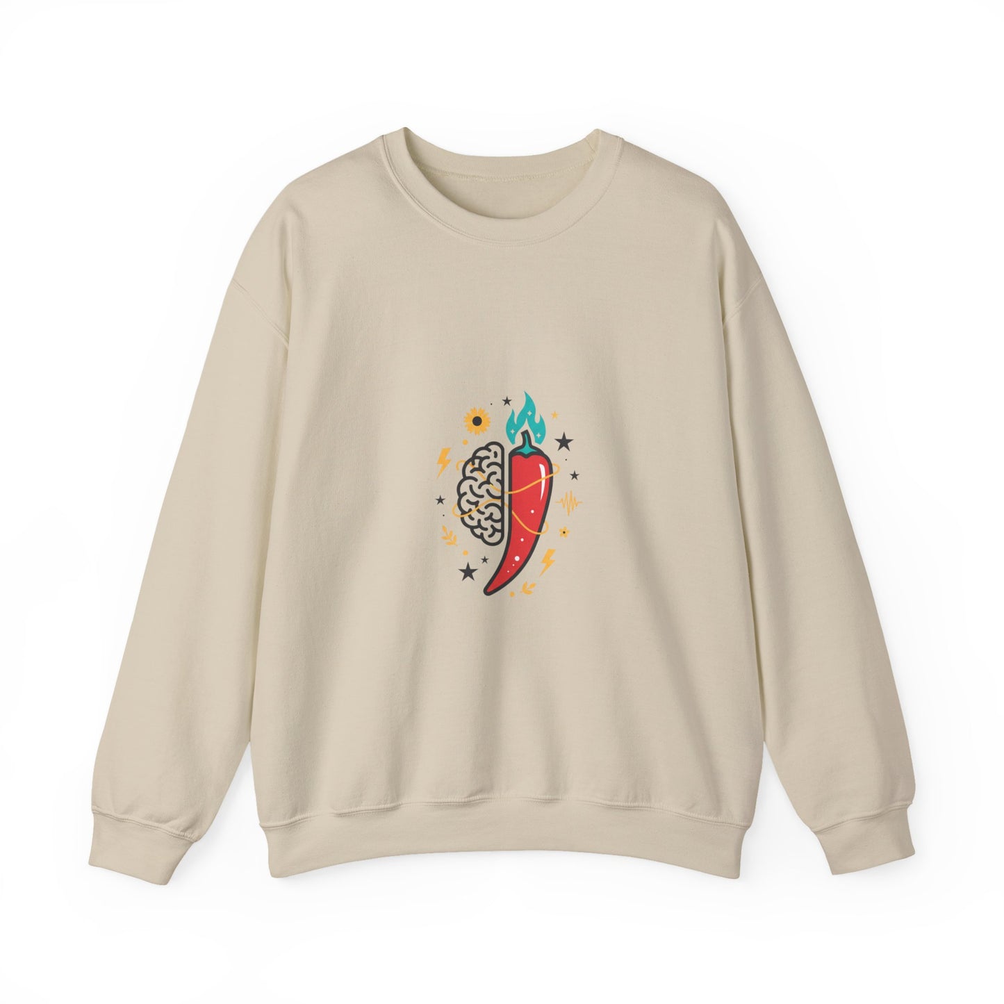 Spicy Brain Illustration Sweatshirt | neurodiversity, autistic pride