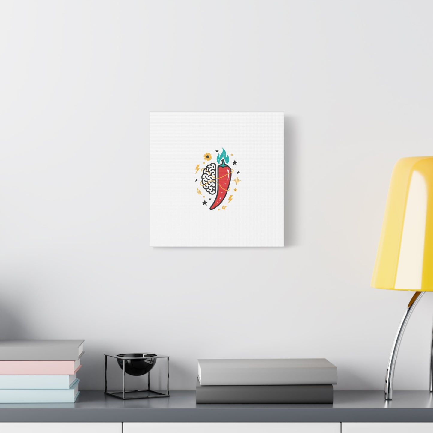 Neurodivergent Pride Brain & Chili Art Canvas | autism acceptance, autistic pride