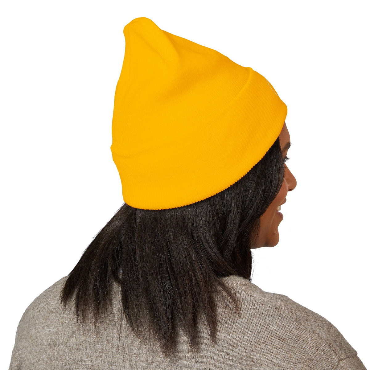 Embroidered Cuffed Beanie — “My Therapist Knows About You” Minimal Knit Hat