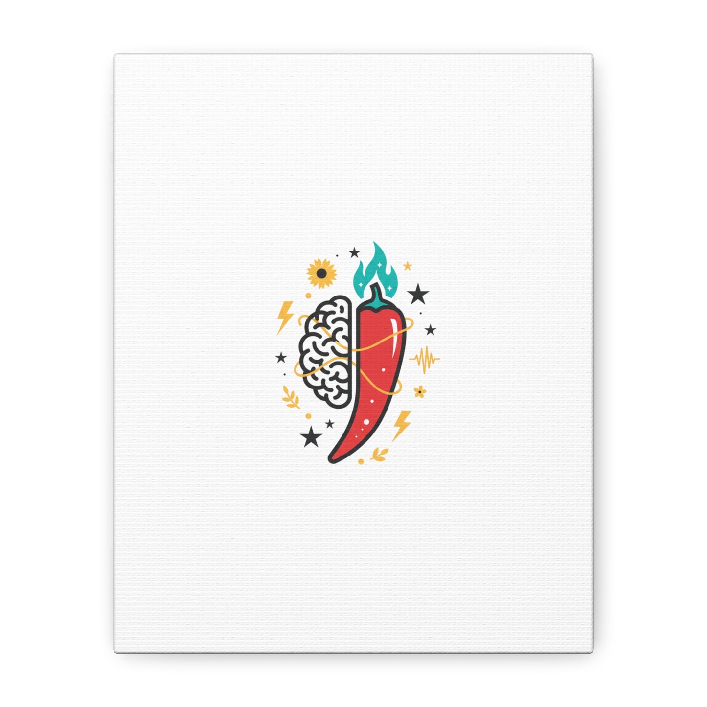 Neurodivergent Pride Brain & Chili Art Canvas | autism acceptance, autistic pride