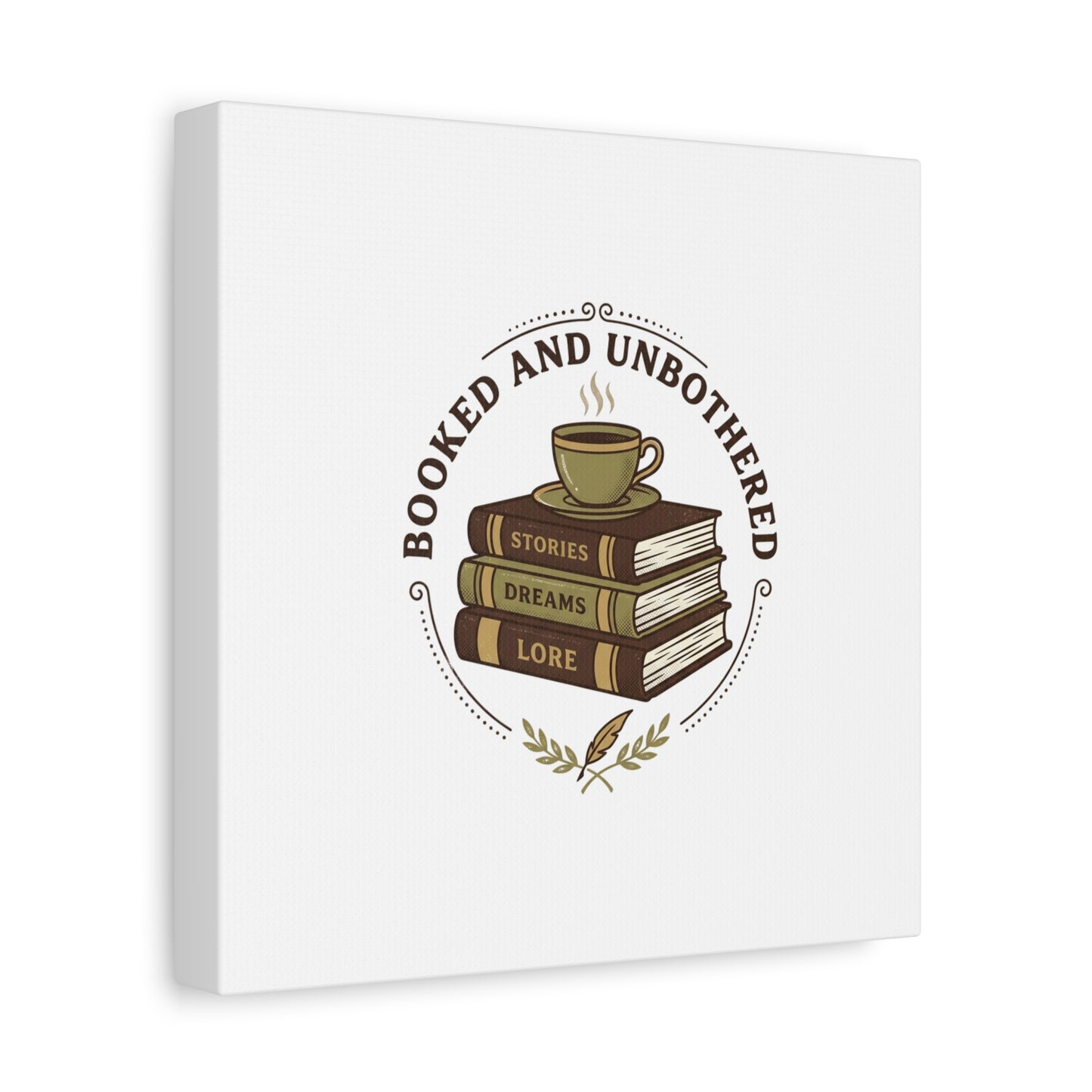 Booked and Unbothered Canvas, Book Lover Decor | Cozy Reading, Dark Academia