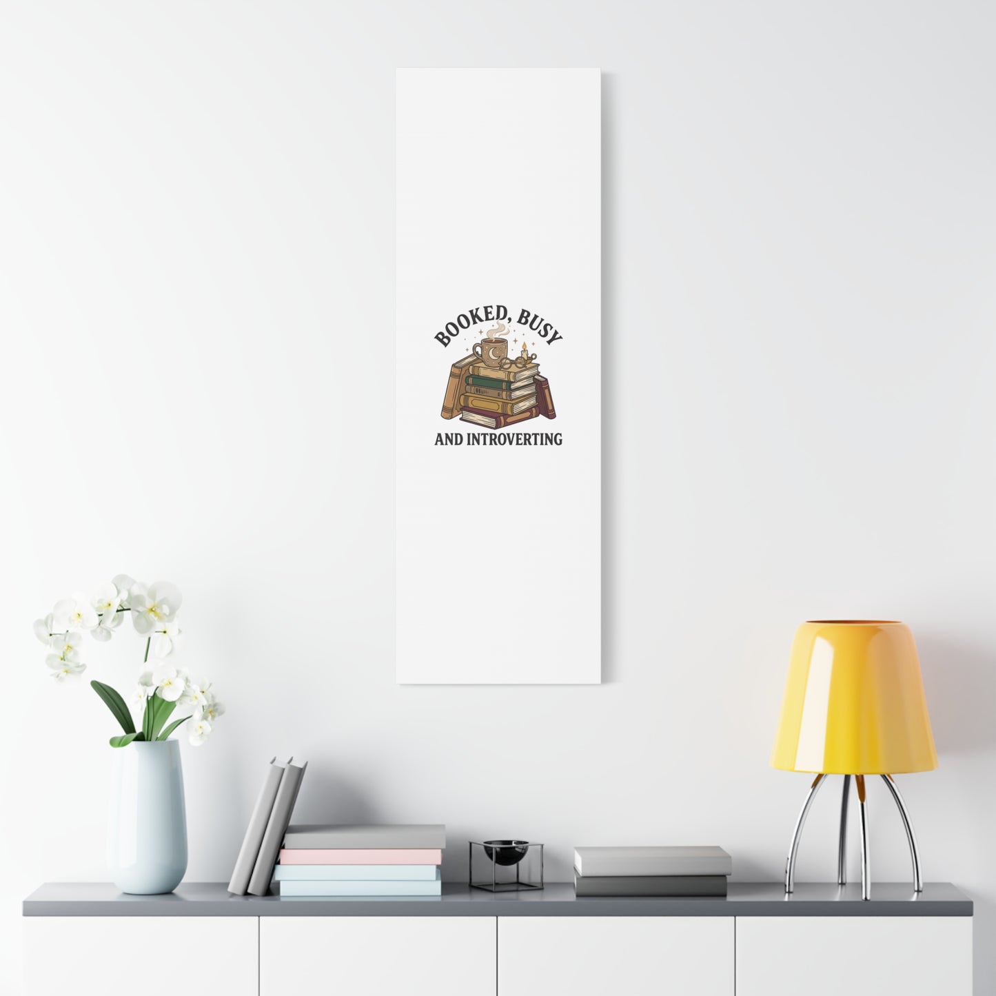 Booked, Busy and Introverting Canvas | Book Lover, Cozy Reader Decor