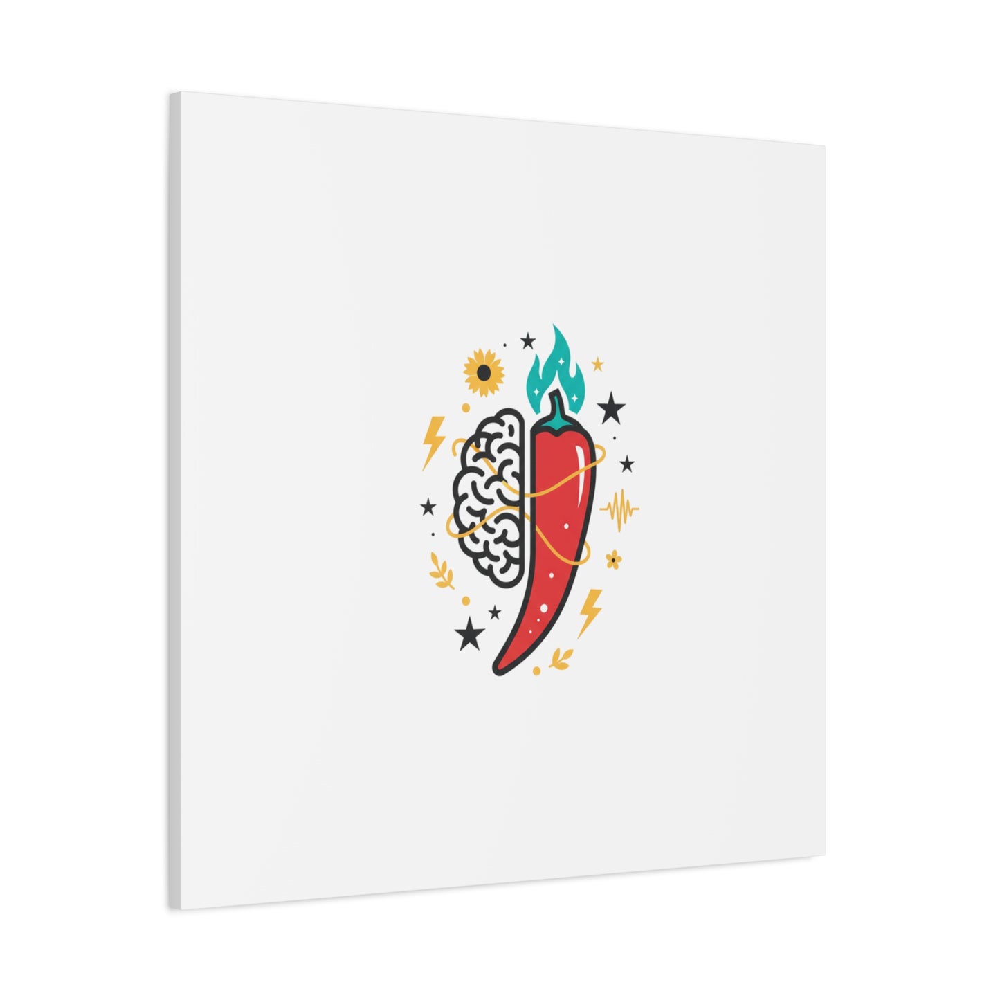 Neurodivergent Pride Brain & Chili Art Canvas | autism acceptance, autistic pride