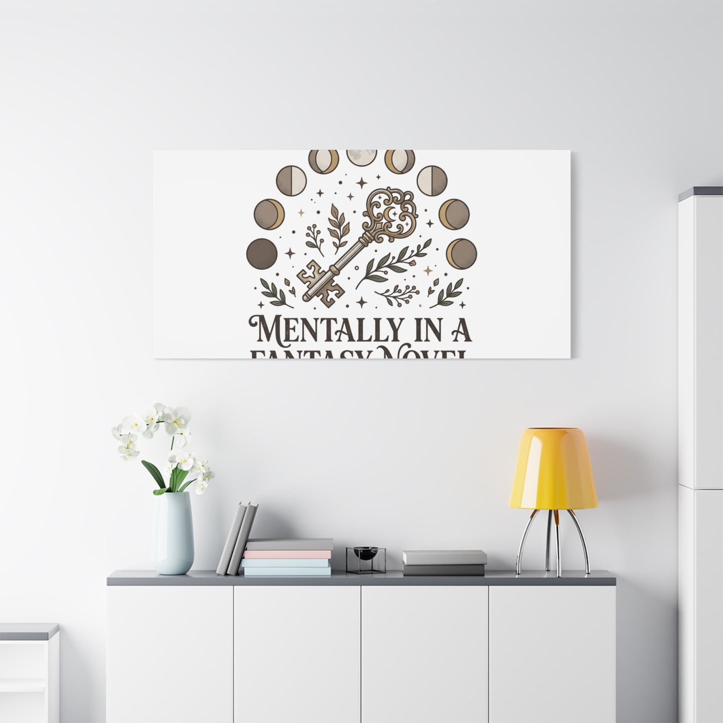 Mentally in a Fantasy Novel Canvas | Book Lover, Dark Academia Print