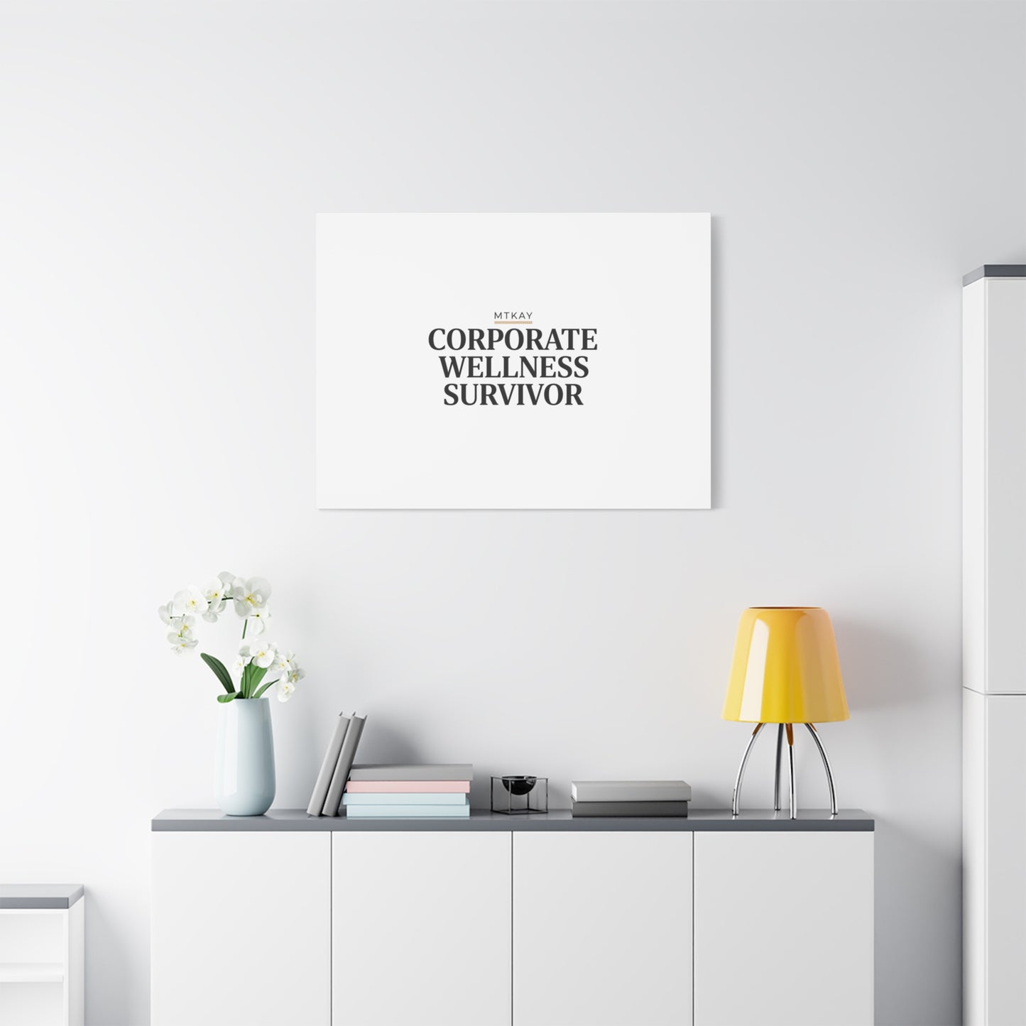 Corporate Wellness Survivor Canvas | cortisol shirt, stress meme, burnout humor