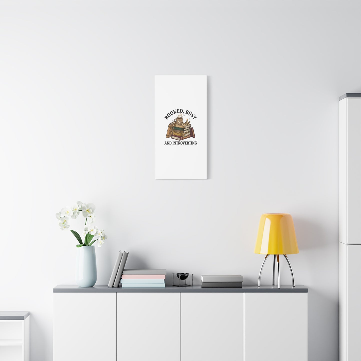 Booked, Busy and Introverting Canvas | Book Lover, Cozy Reader Decor