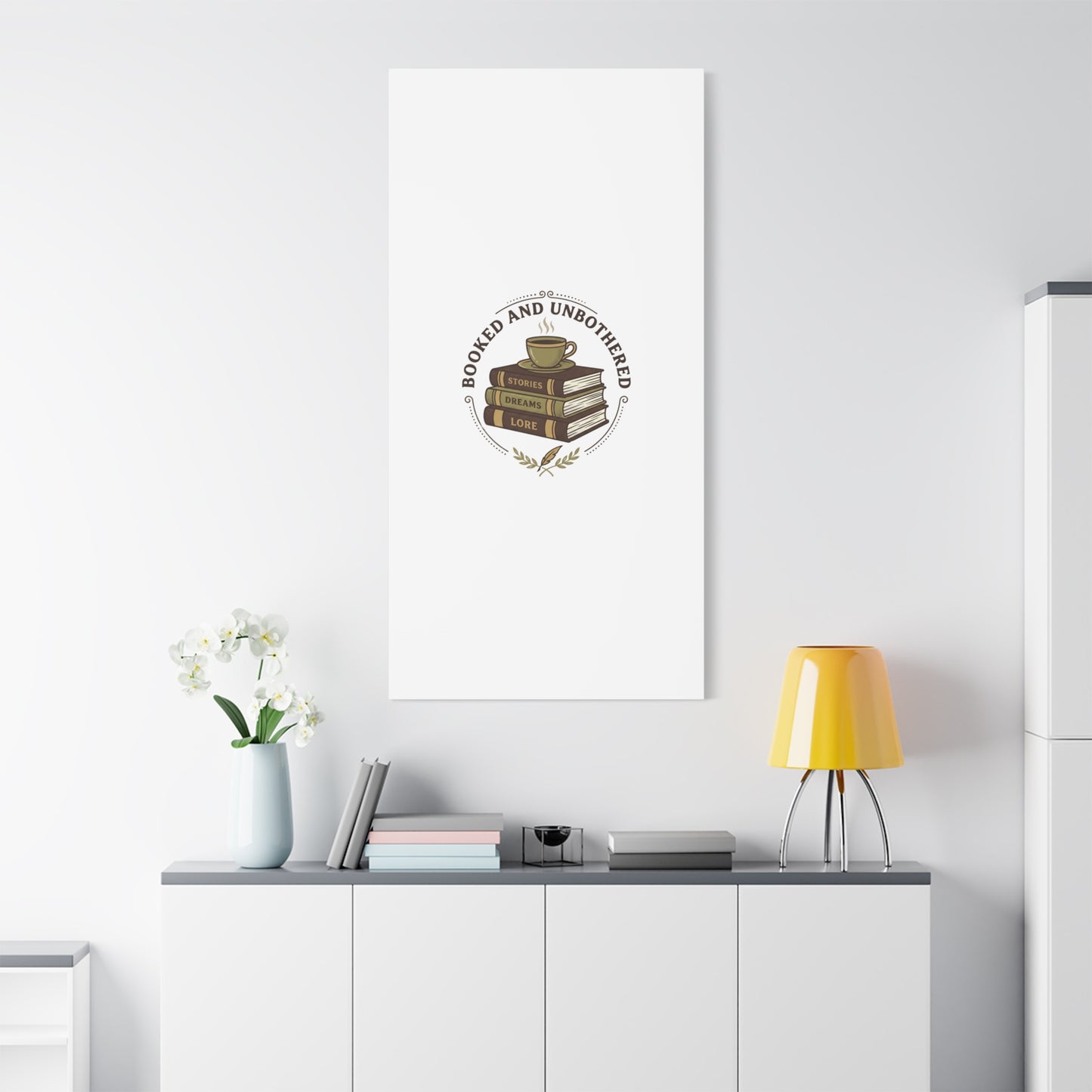 Booked and Unbothered Canvas, Book Lover Decor | Cozy Reading, Dark Academia