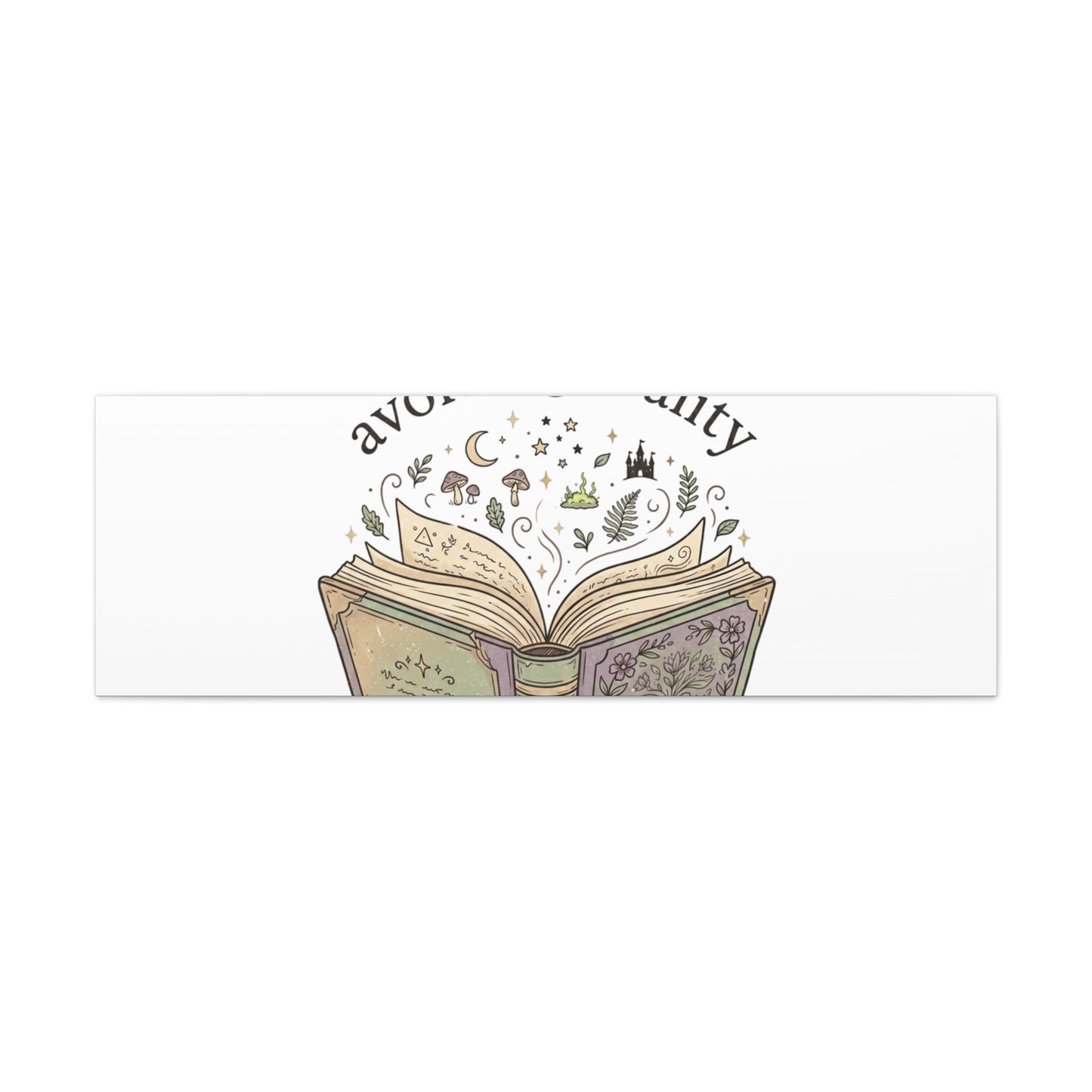 Current Status Avoiding Reality Canvas | Book Lover, Cozy Reader, Dark Academia