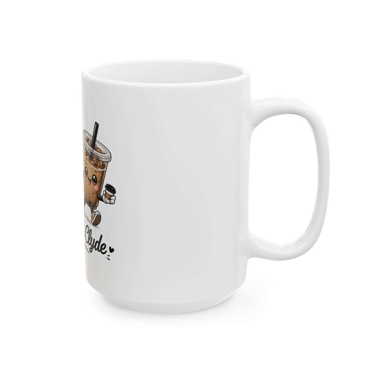Bonnie & Clyde Anxiety + Coffee Ceramic Mug — Cute Kawaii Couple Design, 11oz/15oz