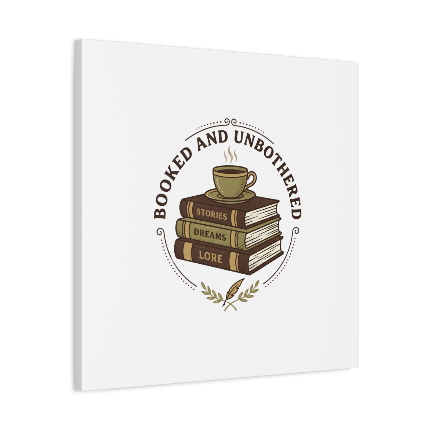 Booked and Unbothered Canvas, Book Lover Decor | Cozy Reading, Dark Academia