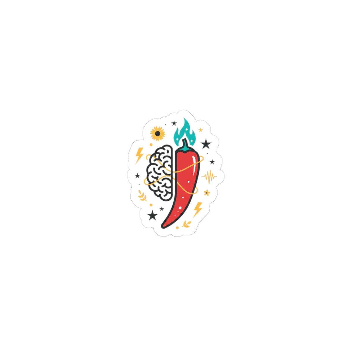 Neurodivergent Pepper Brain Sticker | neurodiversity, autistic pride