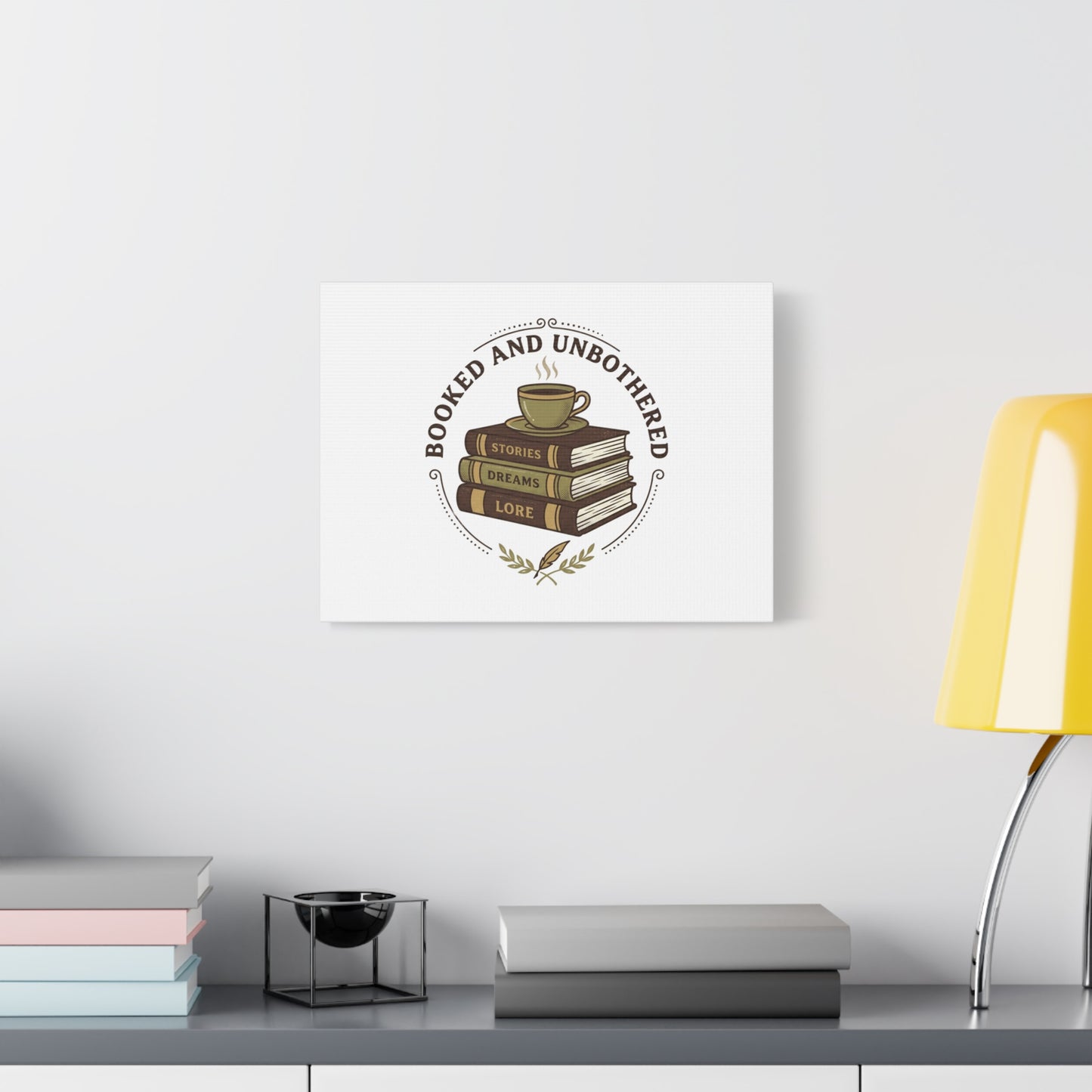 Booked and Unbothered Canvas, Book Lover Decor | Cozy Reading, Dark Academia