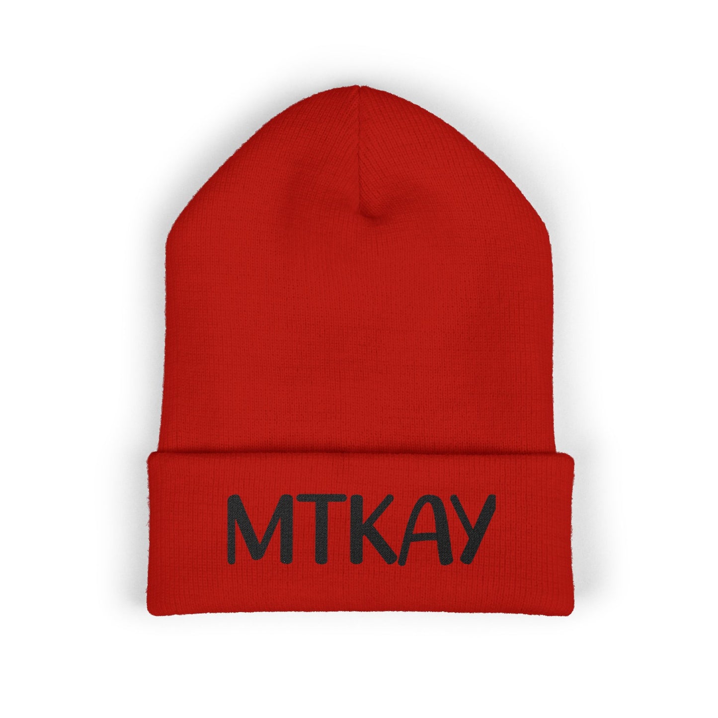 MTKAY Embroidered Cuffed Beanie — Classic Knit Winter Hat