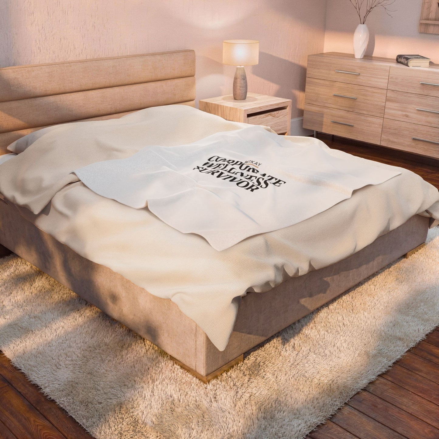 Corporate Wellness Survivor Velveteen Plush Blanket | stress meme, burnout humor