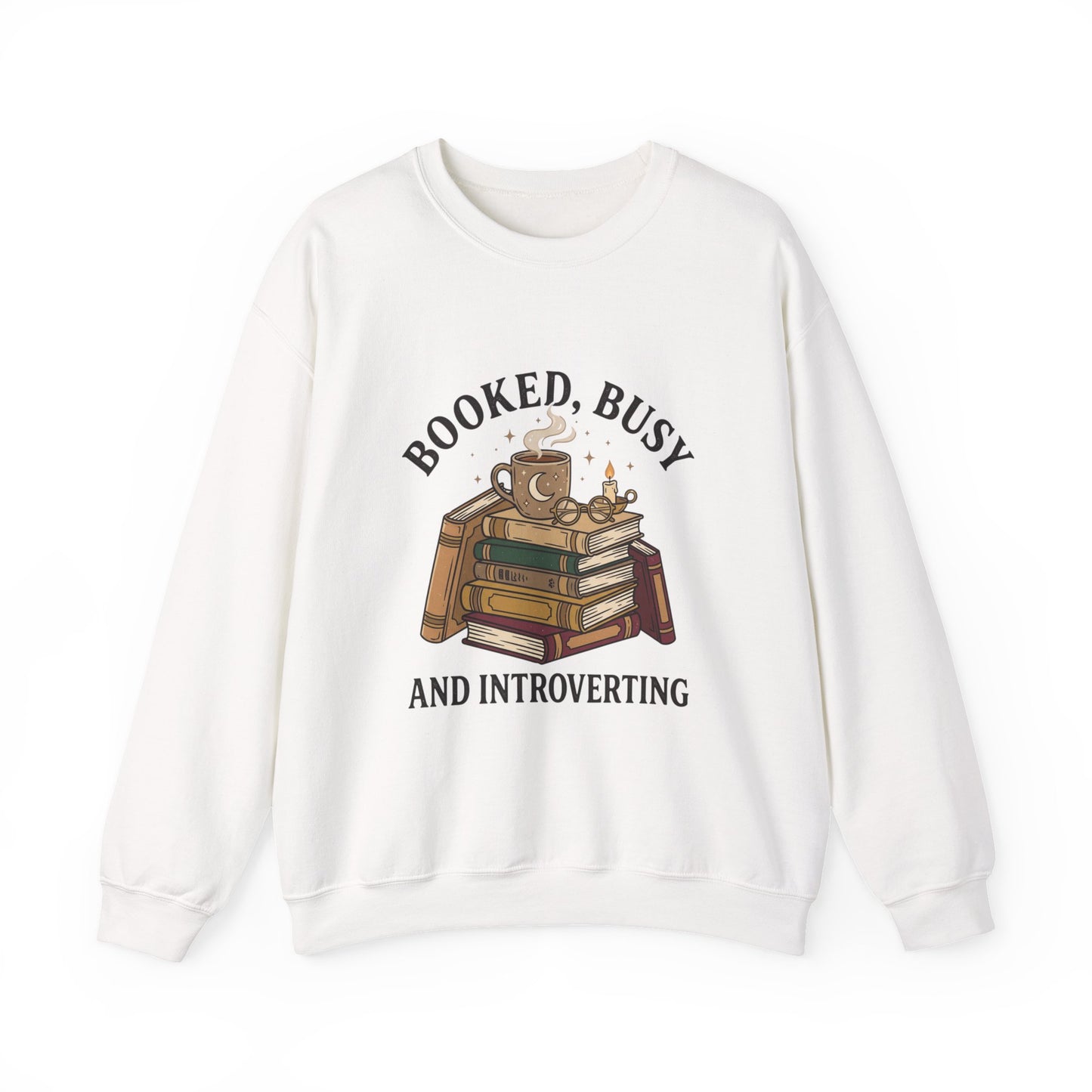 Booked Busy and Introverting Sweatshirt | Book Lover, Cozy Reader