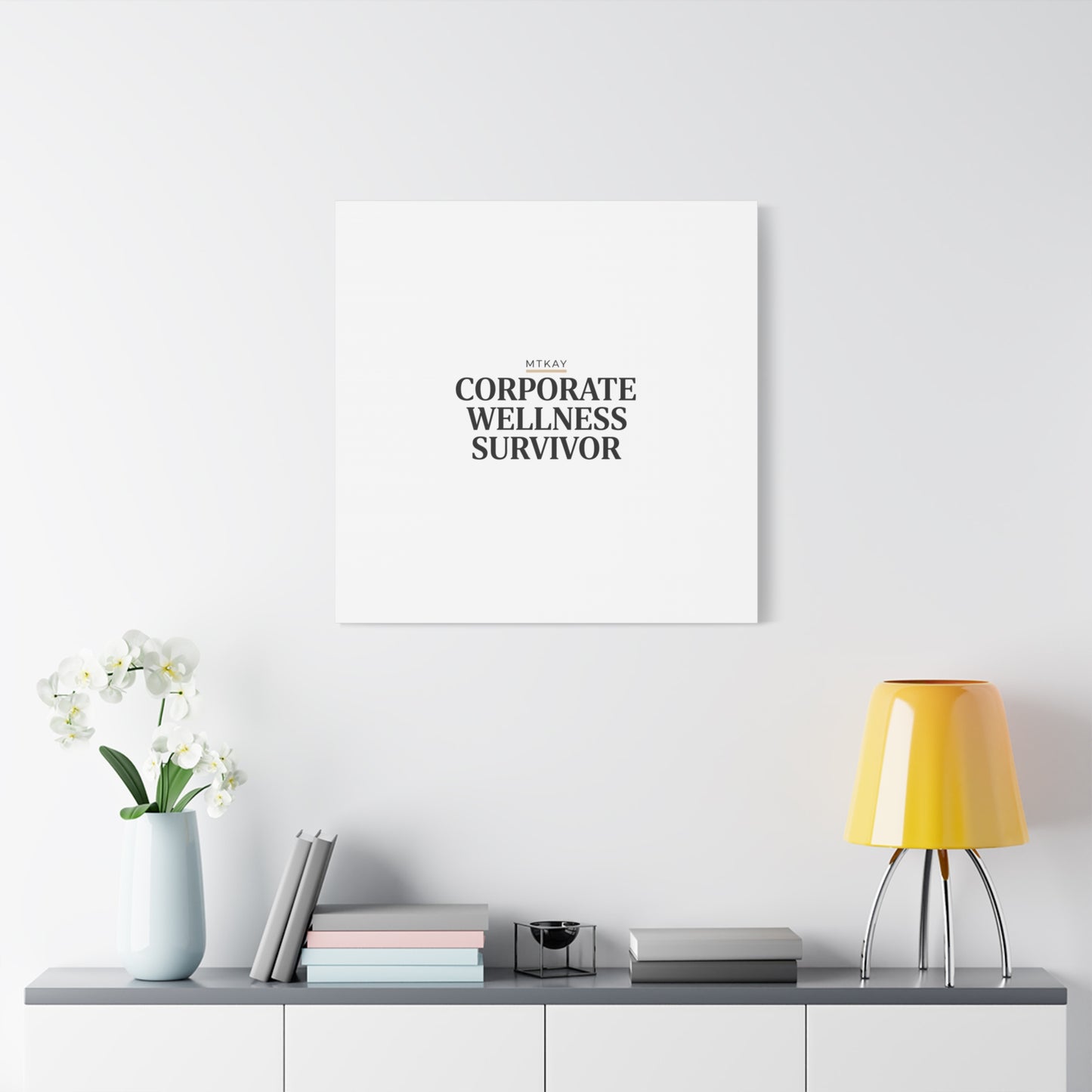 Corporate Wellness Survivor Canvas | cortisol shirt, stress meme, burnout humor